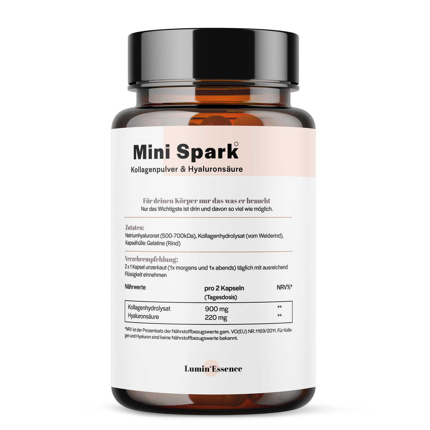 Mini Spark Kollagen Hyaluronsäure Kapseln