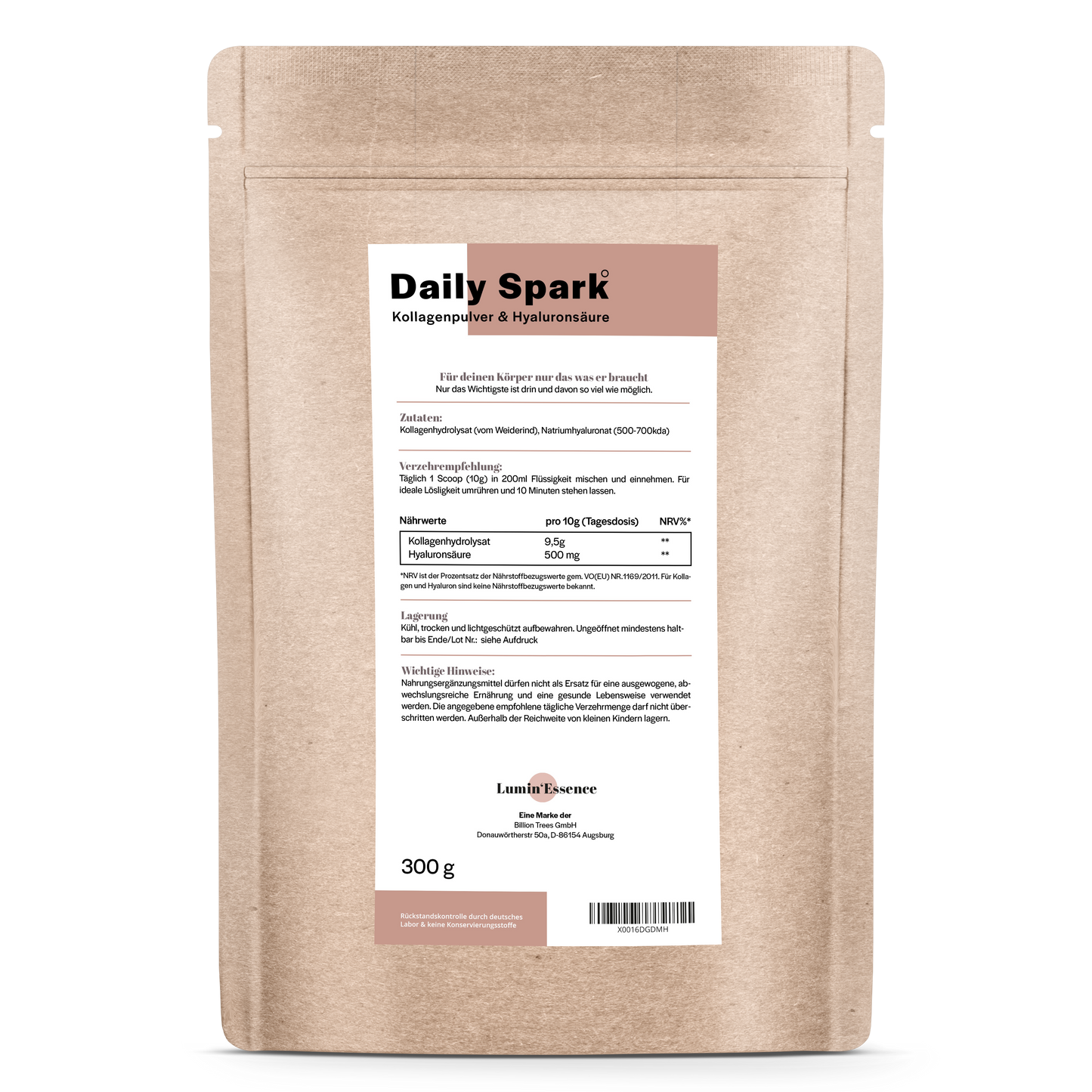 Daily Spark - Kollagen & Hyaluron Pulver (Sonderpreis da MHD verkürzt bis 24.03.24)
